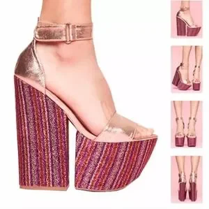 s-l400.jpg New Jeffrey Campbell Pink Metallic Disco Platform main image 1
